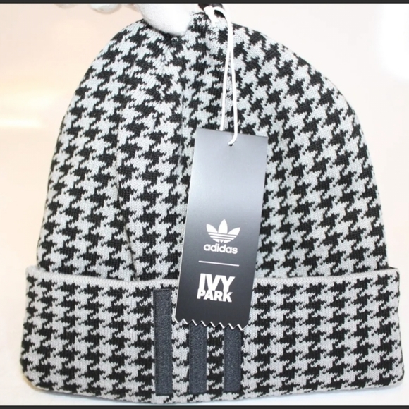 🖤 🔹️Adidas x Ivy Park Beanie  Black Gray Rare UNISEX Winter Cap OSFM ✨️🖤 - Picture 10 of 11